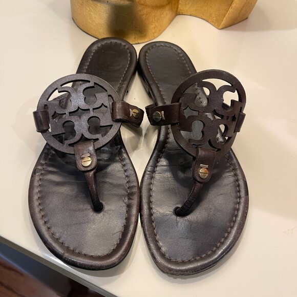 Tory Burch Shoes - Tory Burch MILLER PATENT SANDAL Color Coconut size 7
